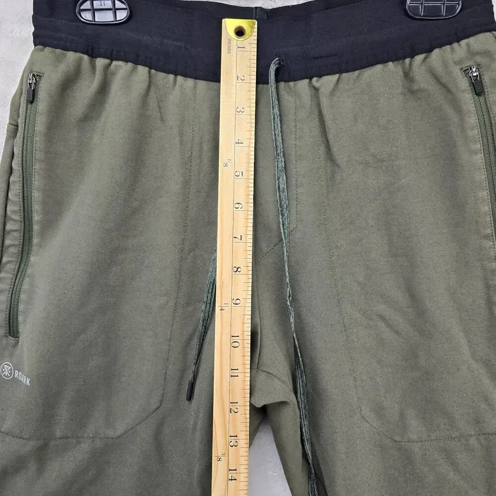 Roark Run Amok El Morro Fleece Pants Mens Medium Green Joggers RP284 Running